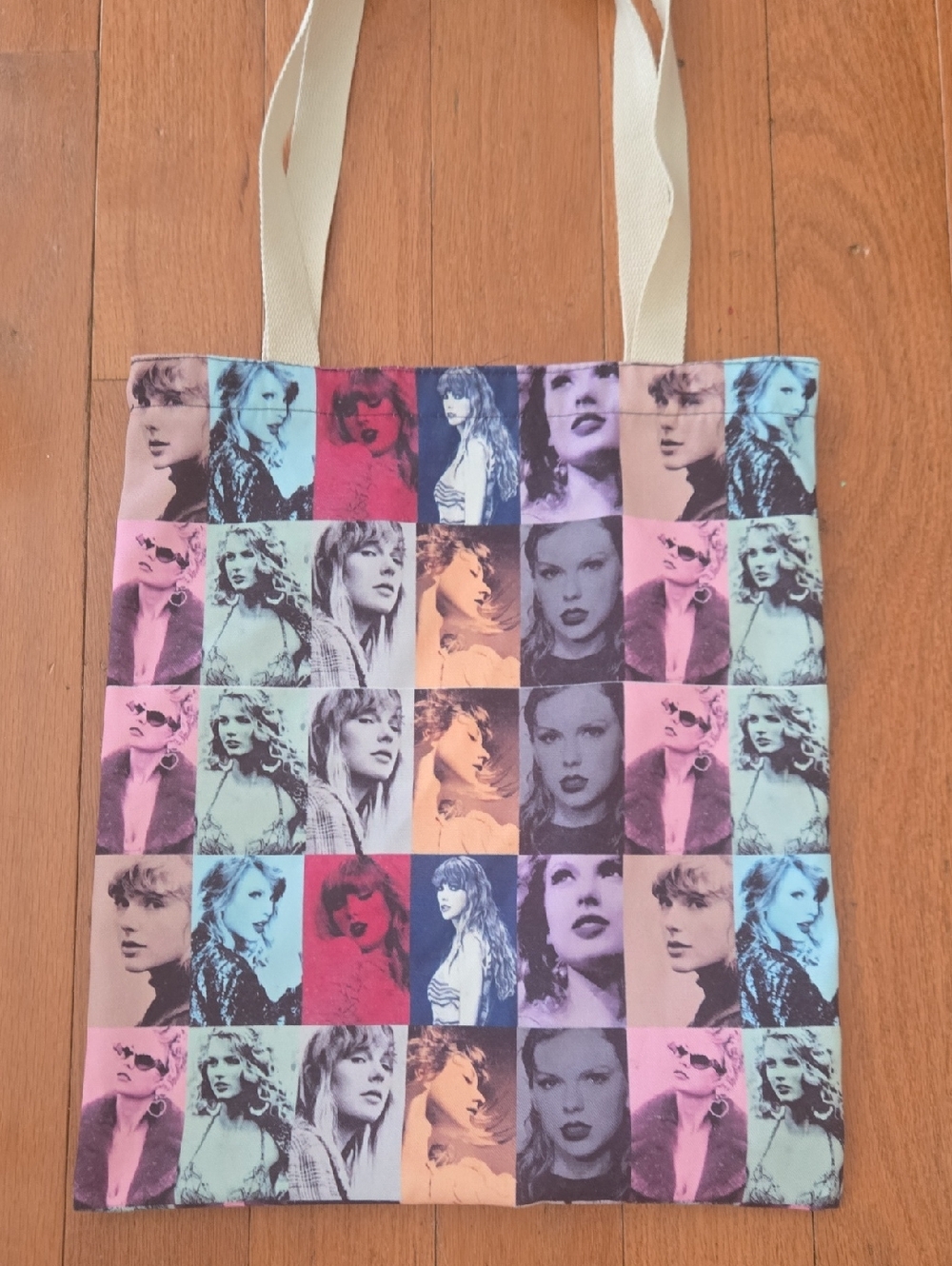 Multi-Color Taylor Swift Photo Grid Canvas Tote Bag